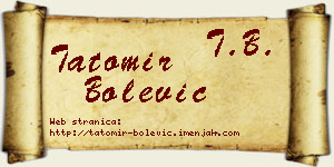 Tatomir Bolević vizit kartica